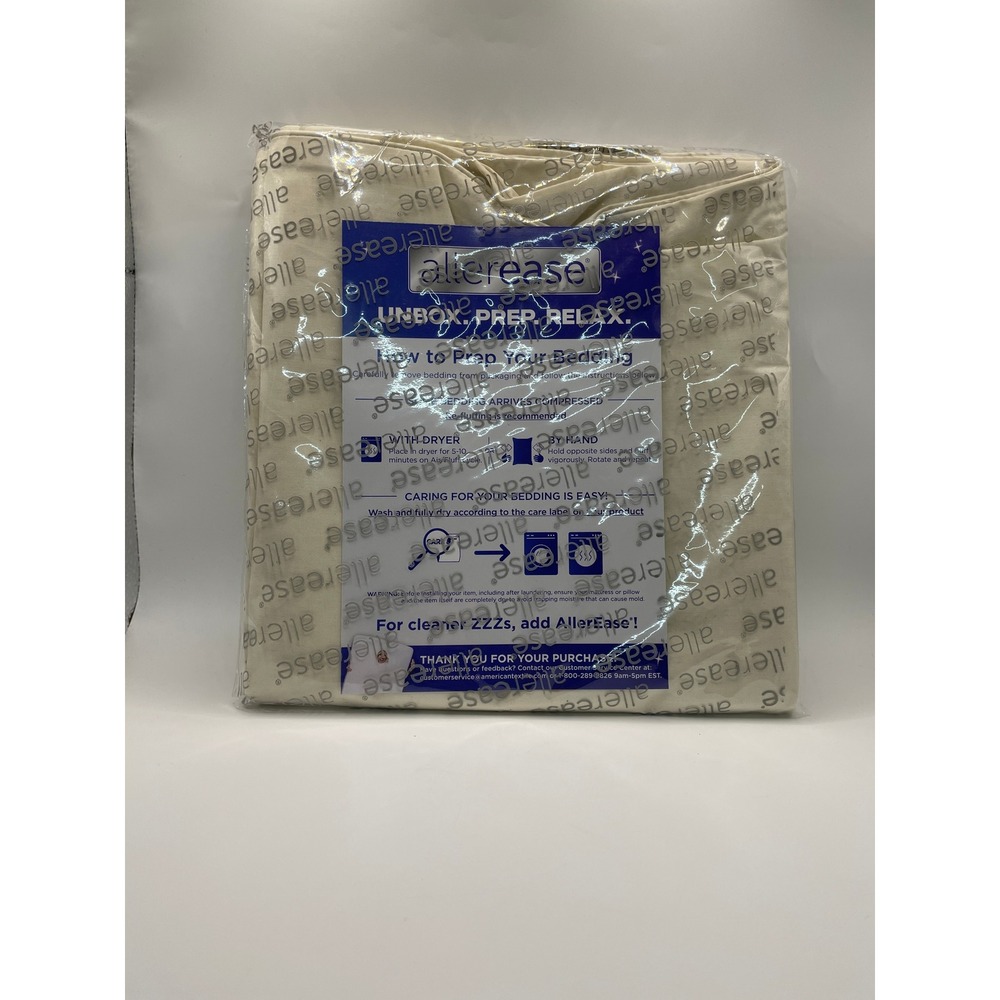 AllerEase Bedding Protector Unisex OS Cream NEW Zippered Encasement
